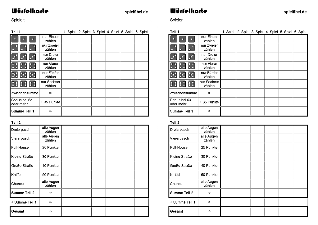 Kniffelzettel Kostenlos Ausdrucken / Kniffelblock Groß Zum Ausdrucken