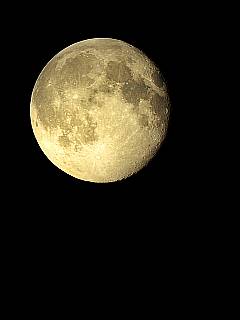der Erd-Mond / Vollmond mit sichtbaren Kratern fotografiert mit Teleobjektiv