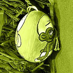 Ostereier suchen - verstecktes Ei in grün